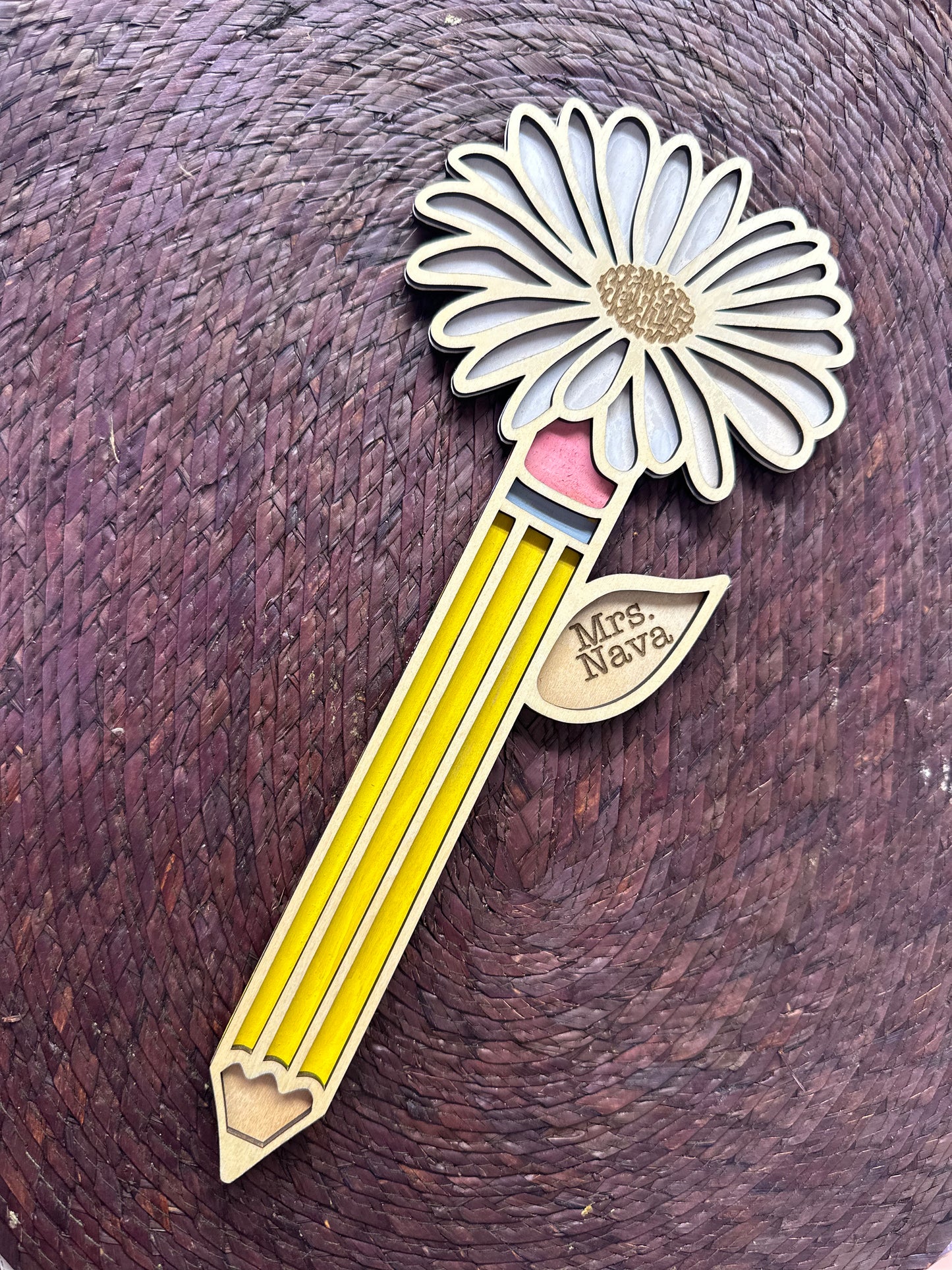Pencil Sunflower | Teacher | Maestra | Wood Flower