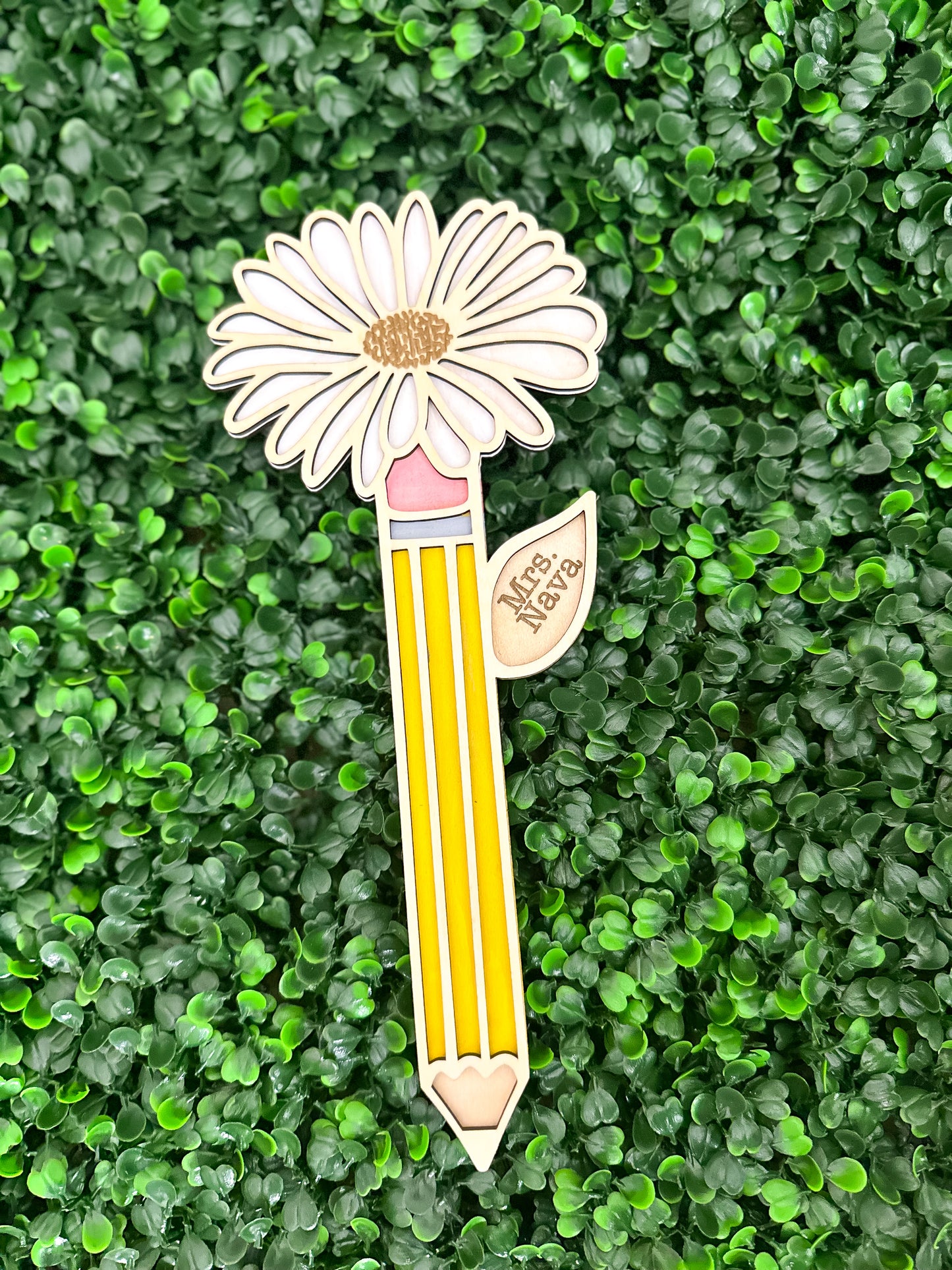 Pencil Sunflower | Teacher | Maestra | Wood Flower