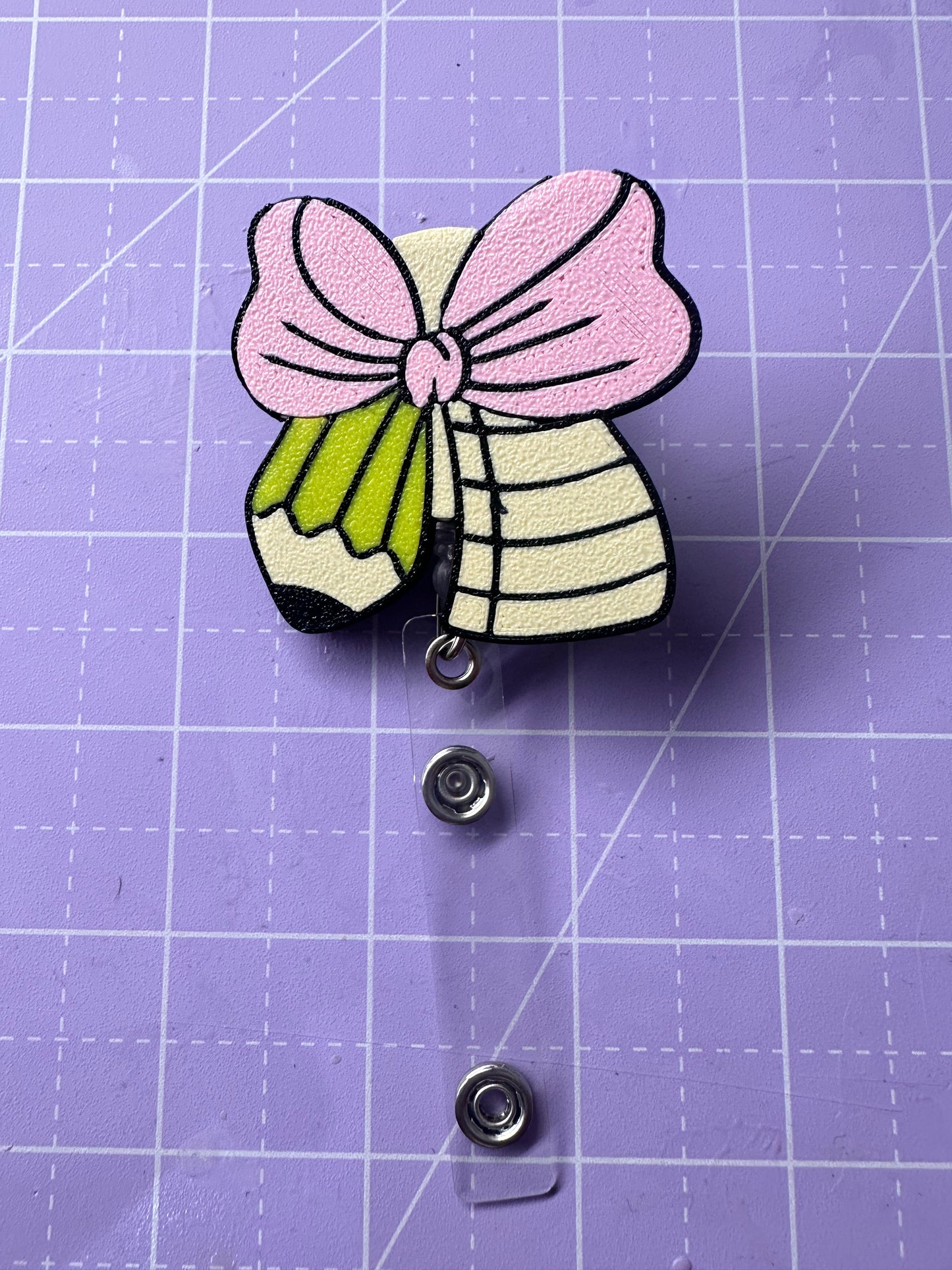 Teacher Bow Badge Reel
